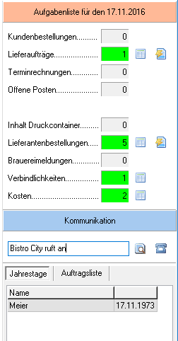 Aufgabenliste - Software für Getränke und Lebensmittel