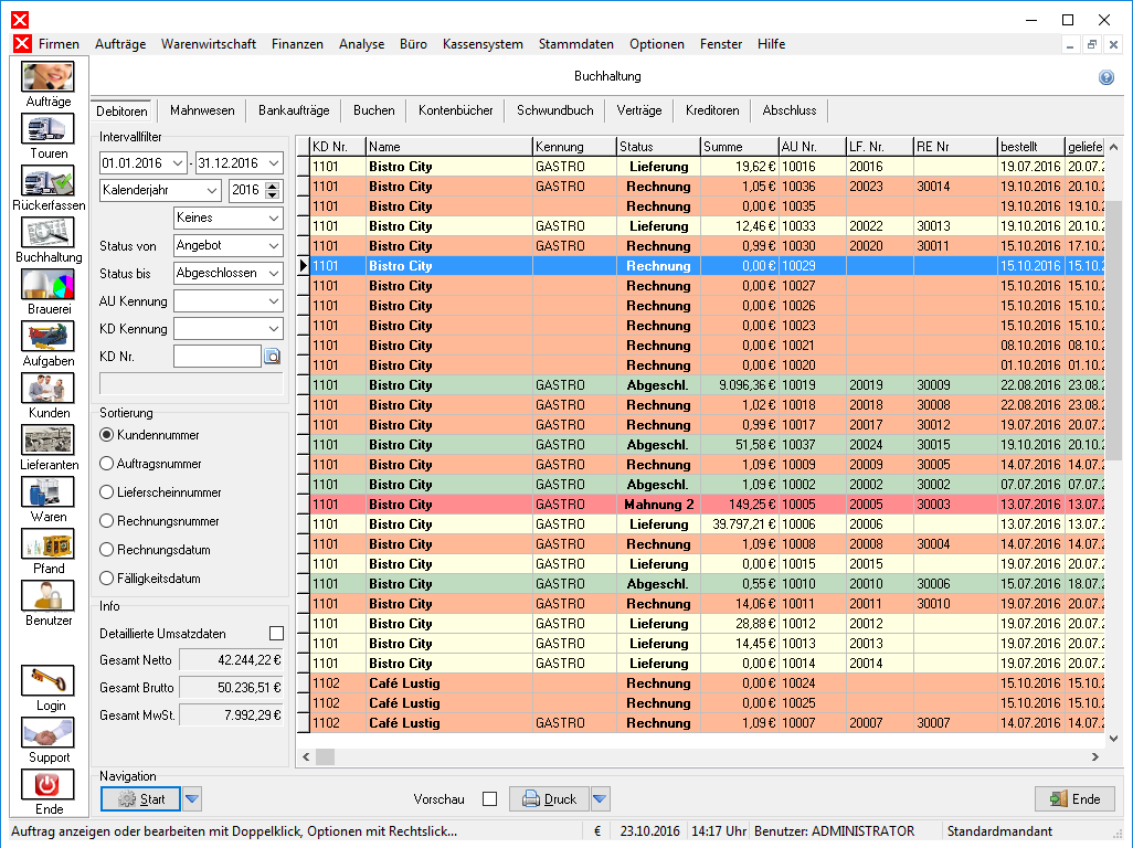 Buchhaltung - Getränke Software